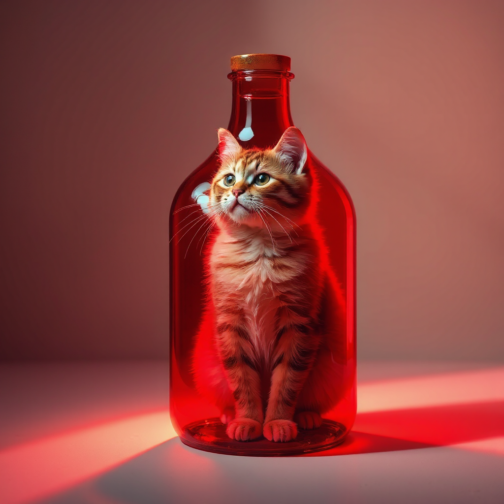 Cat inside a large