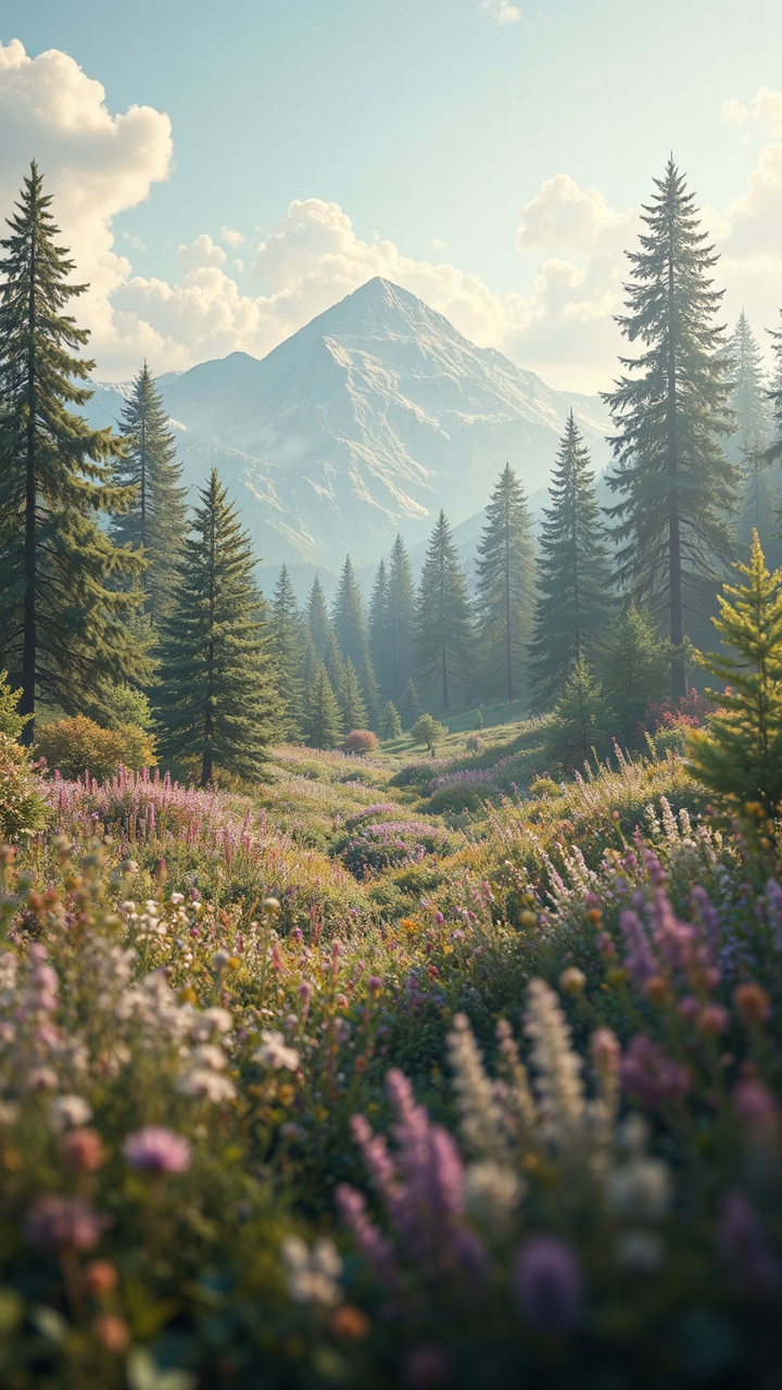 Beautiful lush forest landscape.