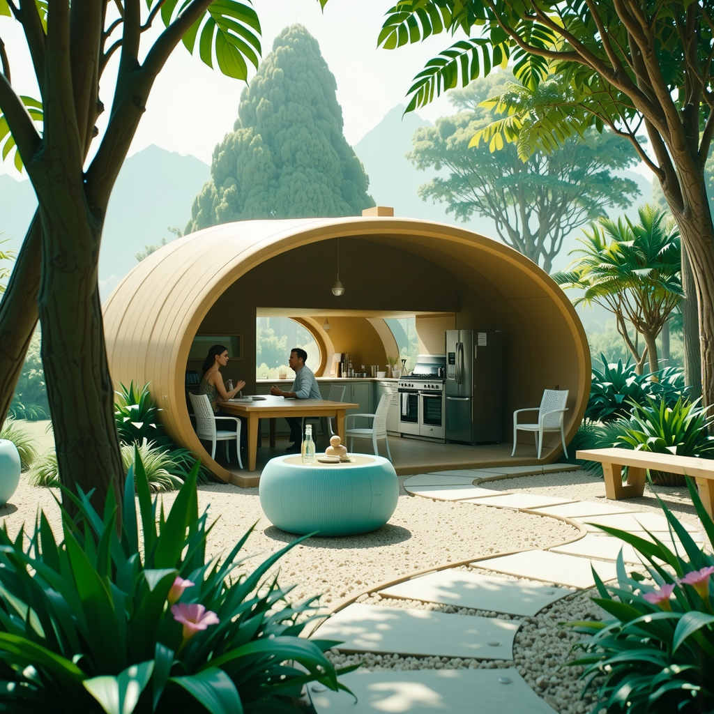Artistic village amidst lush