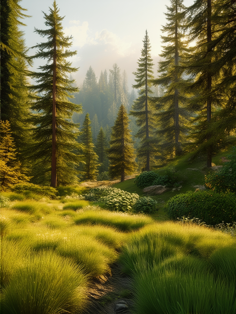 Beautiful lush forest landscape.