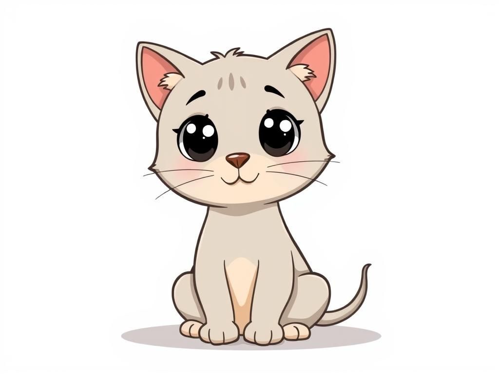Cute cartoon cat face.