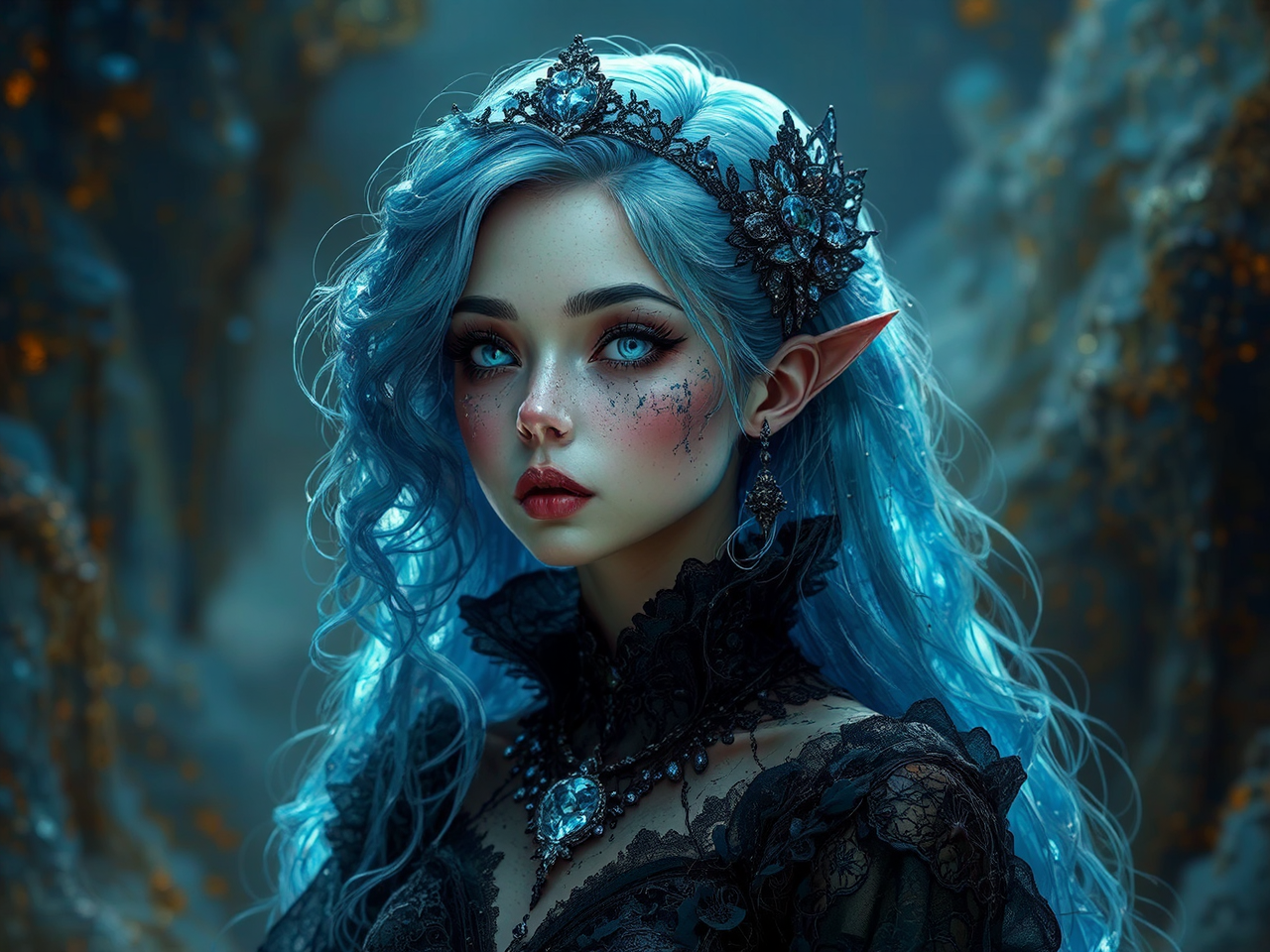 Beautiful woman with dark