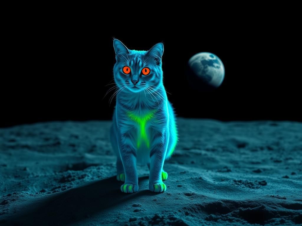 Glowing Cat on the