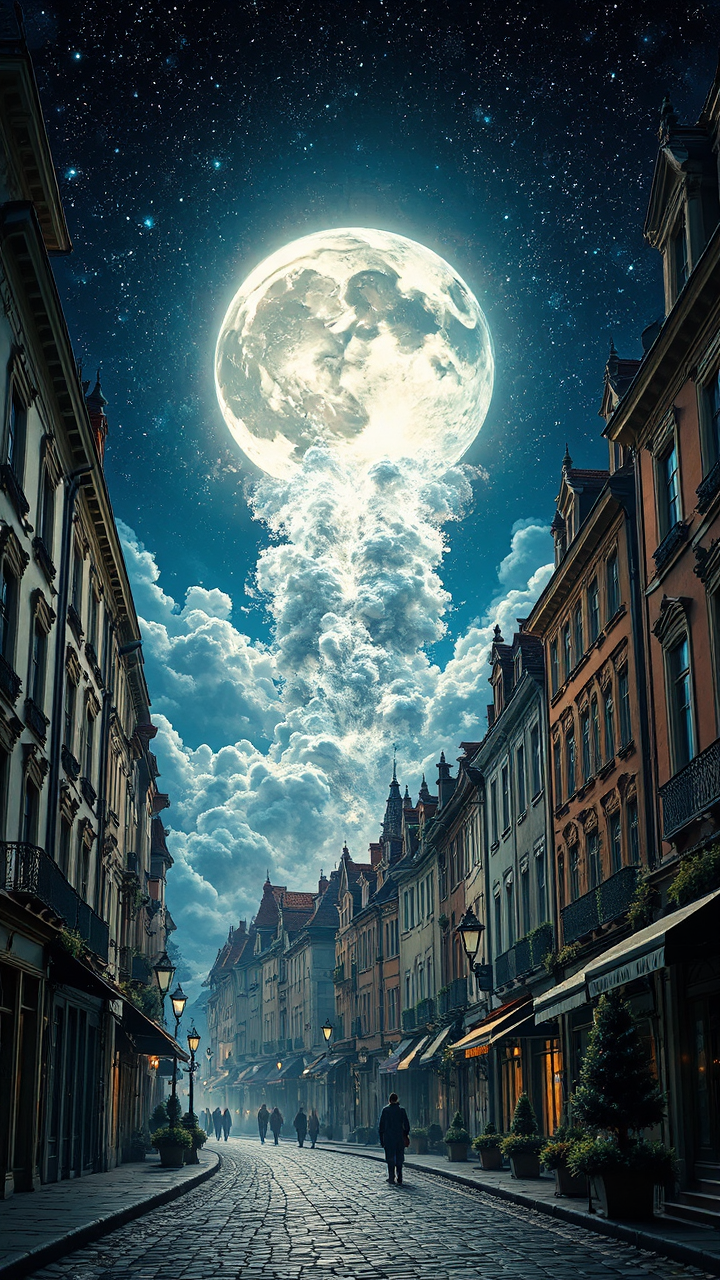 Matte painting of moon