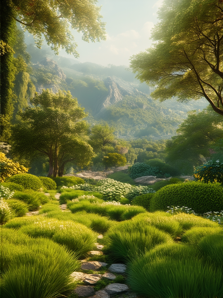 Dreamy landscape with herbaceous
