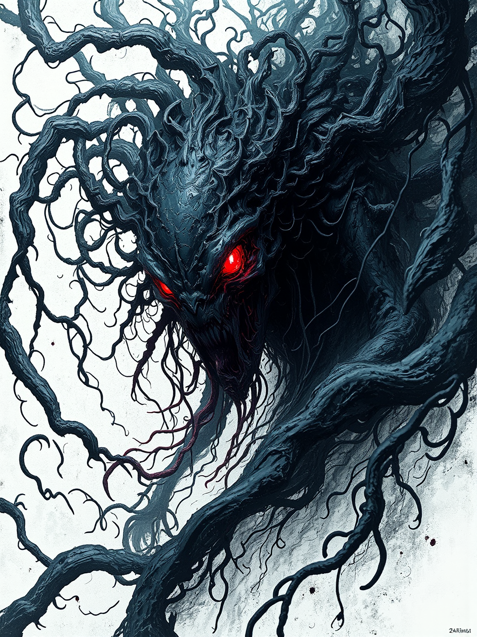 Void creature with red