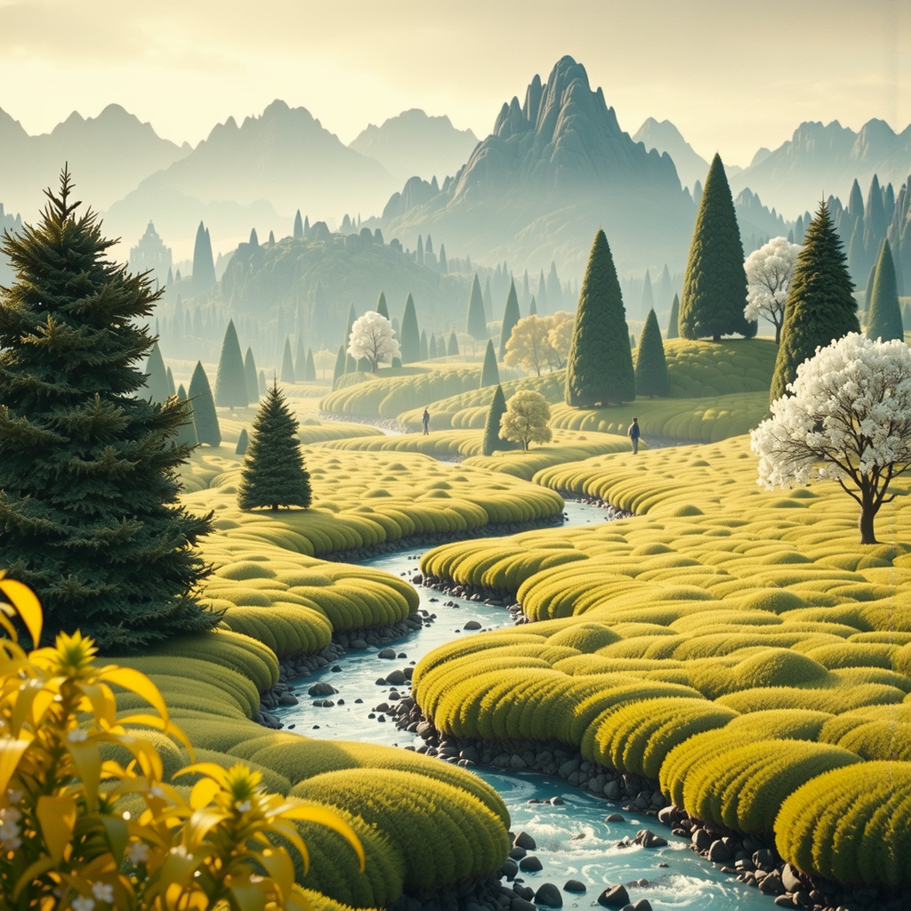 Dreamy beautiful fantastical yellow