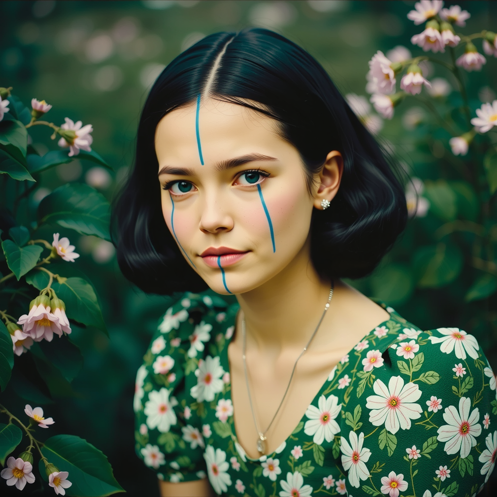 Young woman in floral