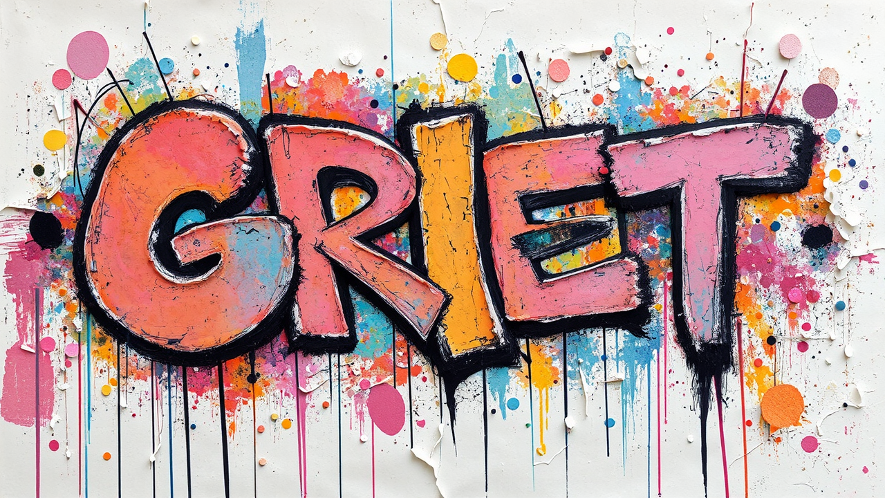 Torn pastel-colored abstract graffiti