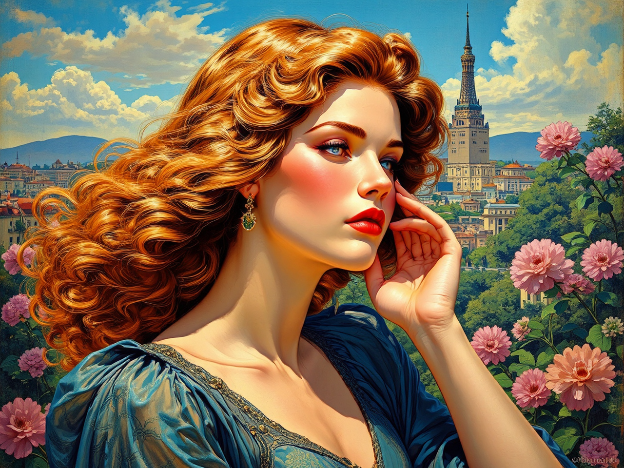 Woman in art deco