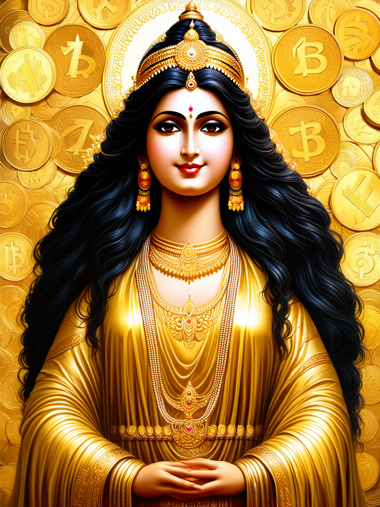 Goddess Lakshmi with golden