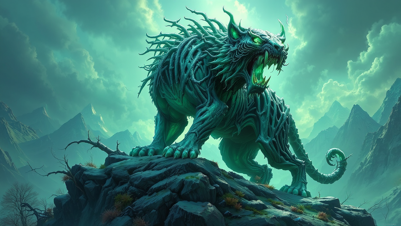 Spectral tiger mount from