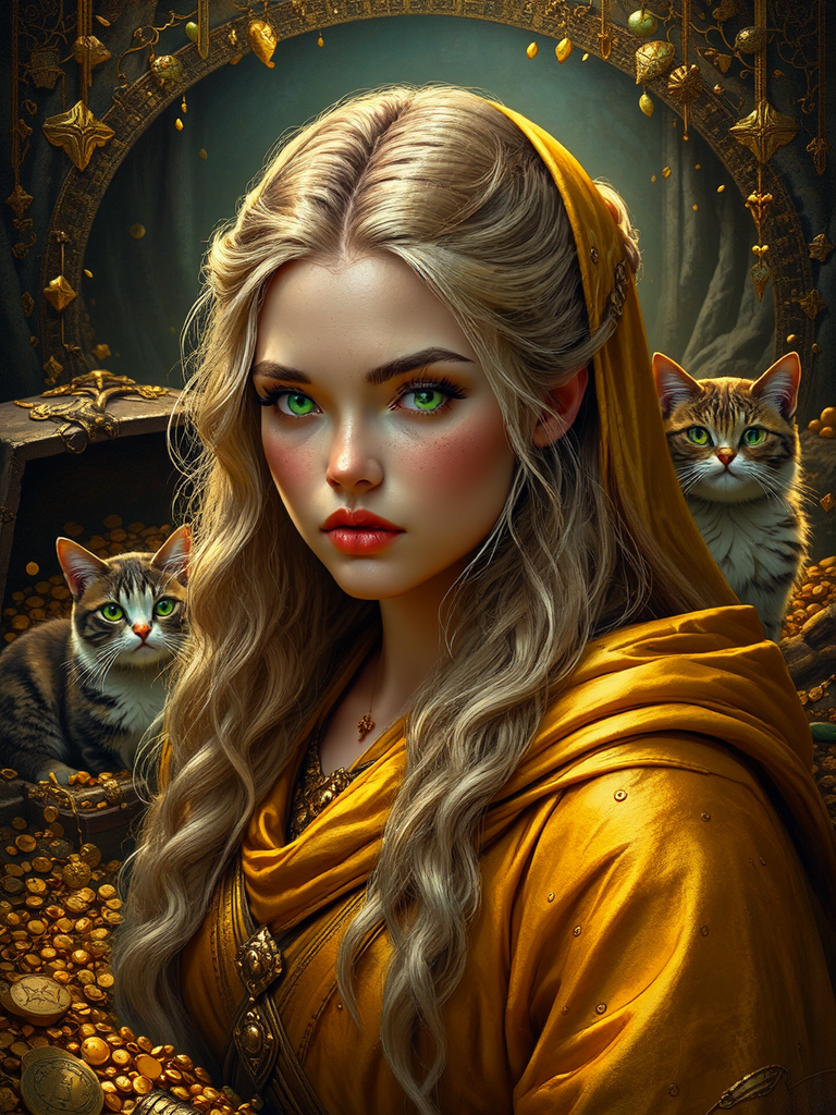 Viking woman with treasure