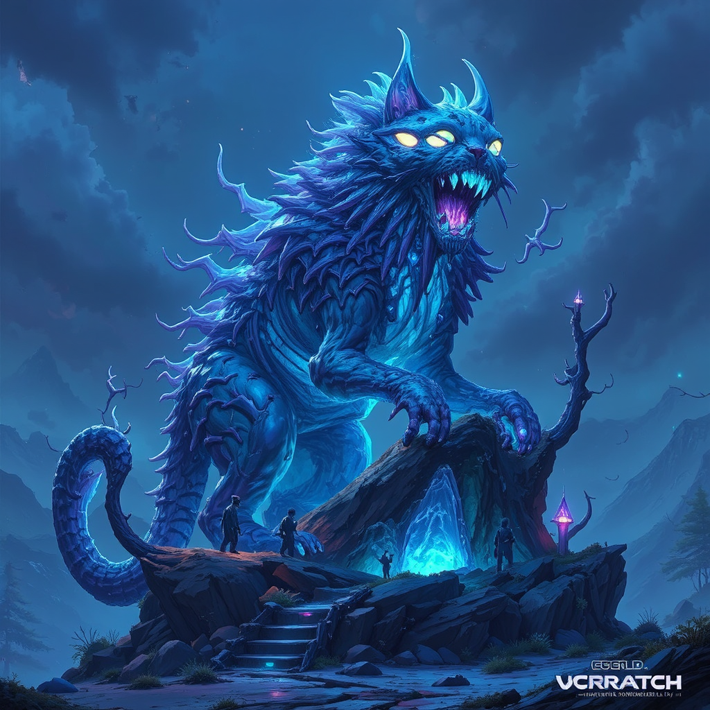 Epic cat with glowing