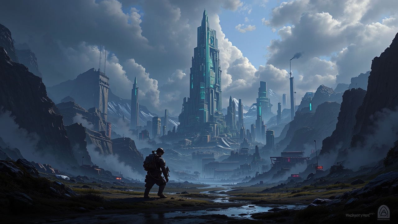 A cityscape with a