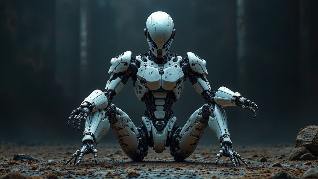 Cyborg with robotic limbs.