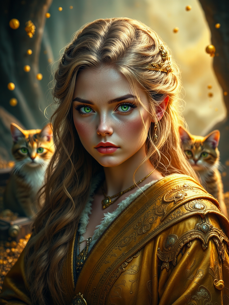 Viking woman with treasure