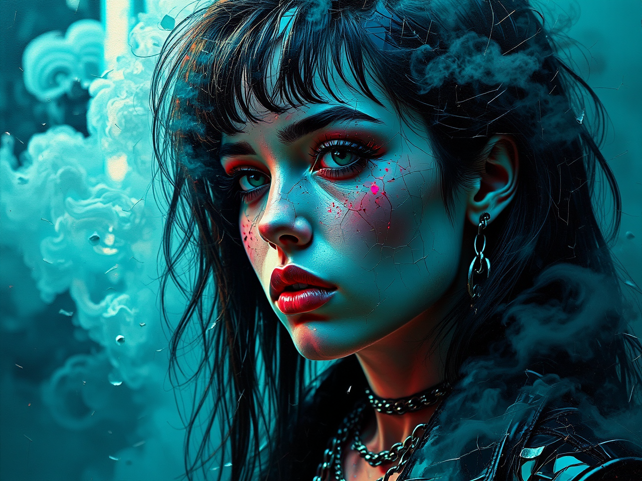 Girl in a chaotic