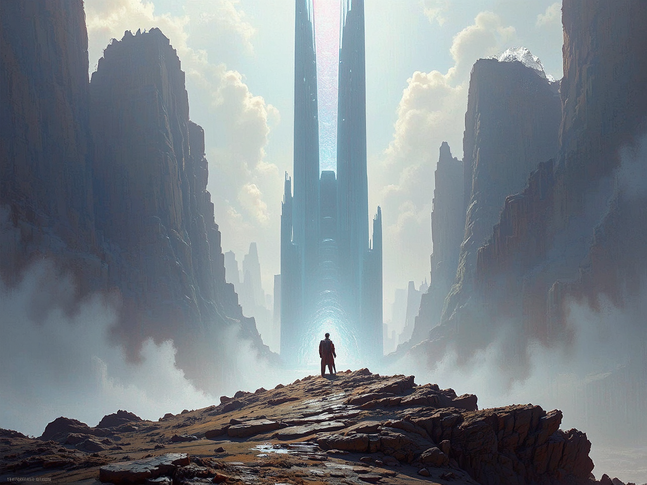 Dark fantasy landscape with