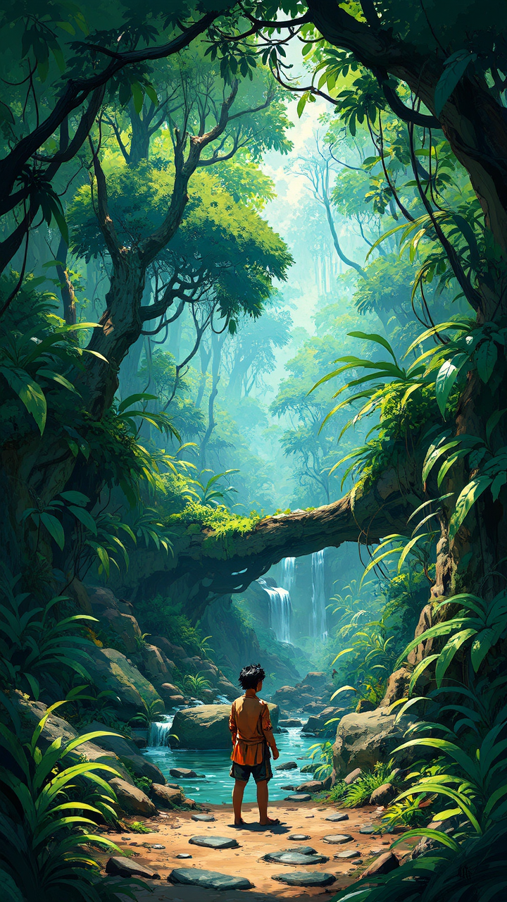 Fantasy jungle environment cartoon