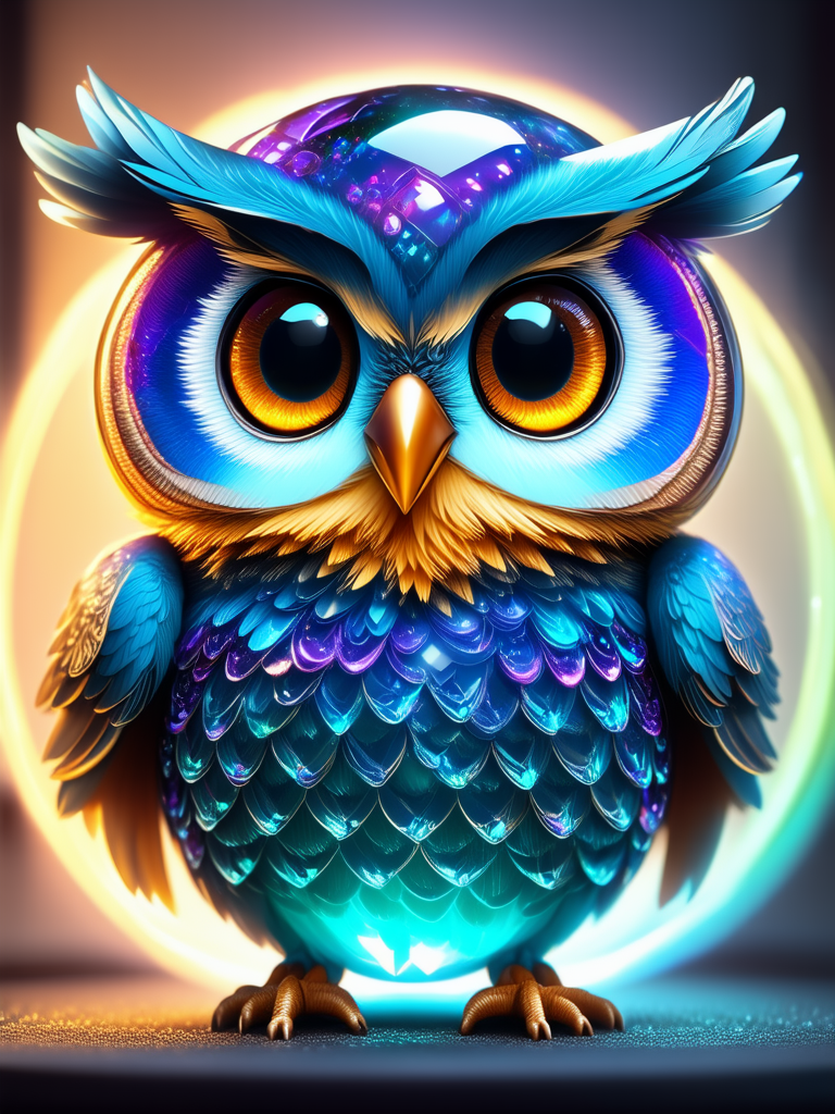 Baby owl made of