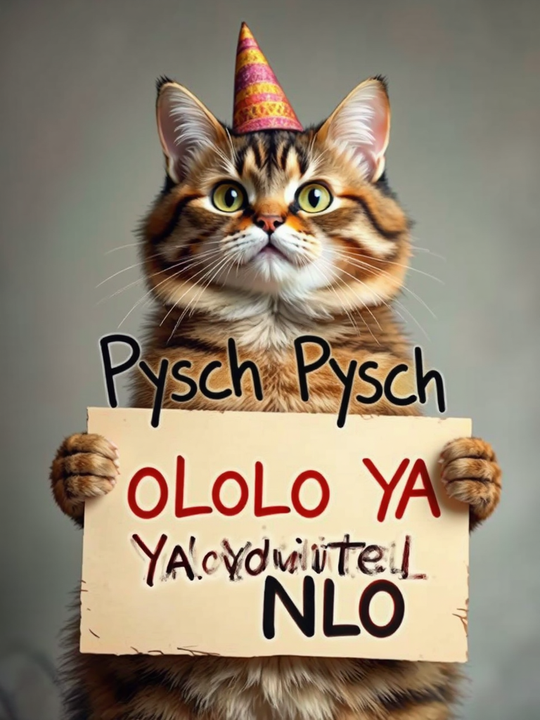 Cat holds protest sign