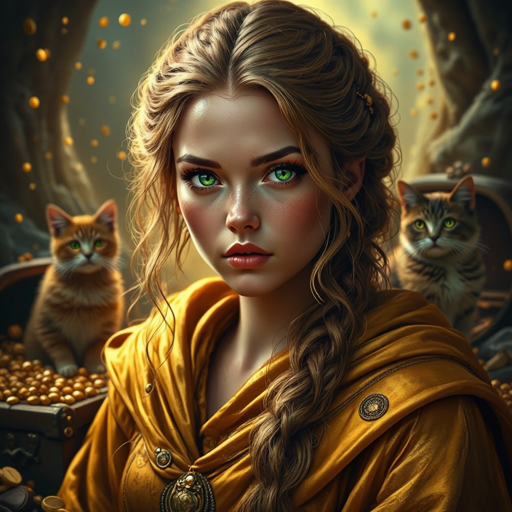 Viking woman with treasure