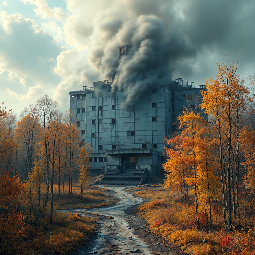 A futuristic Chernobyl landscape