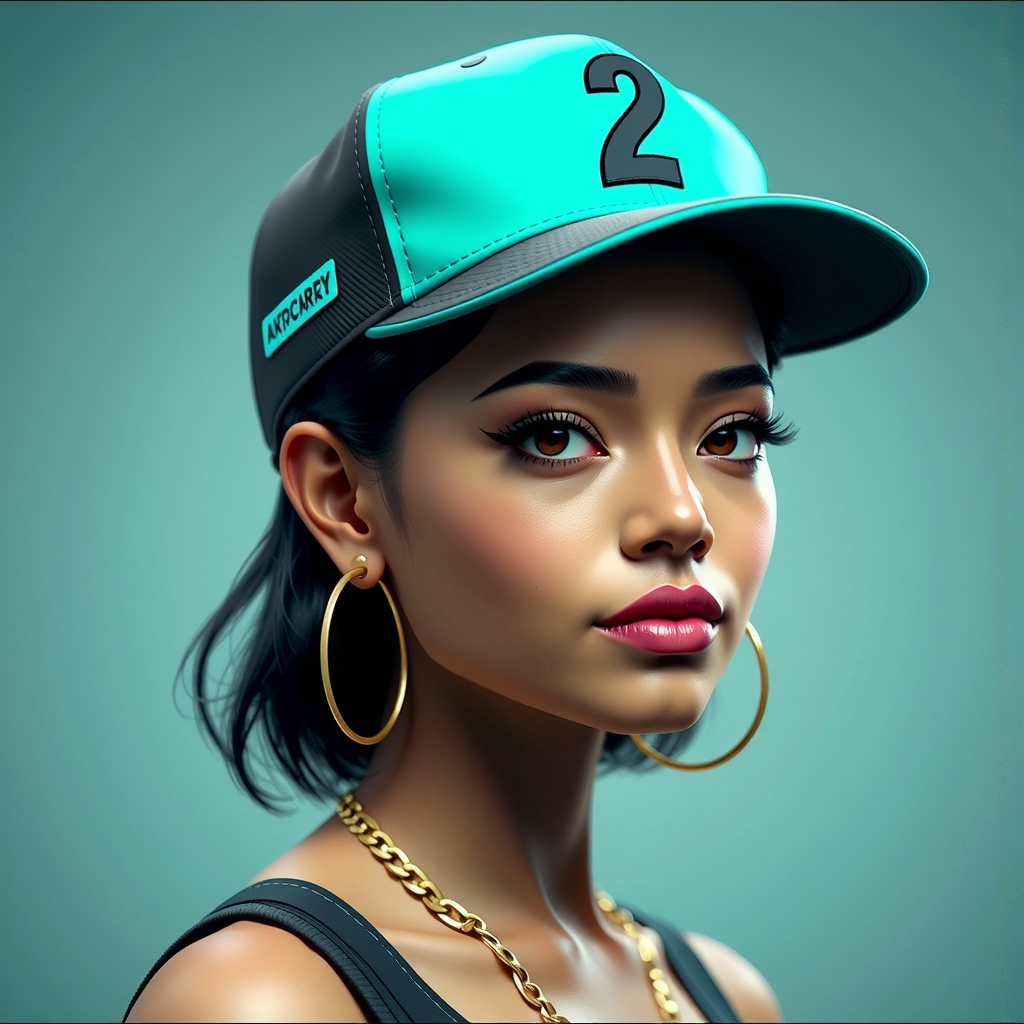 Female rapper in vector