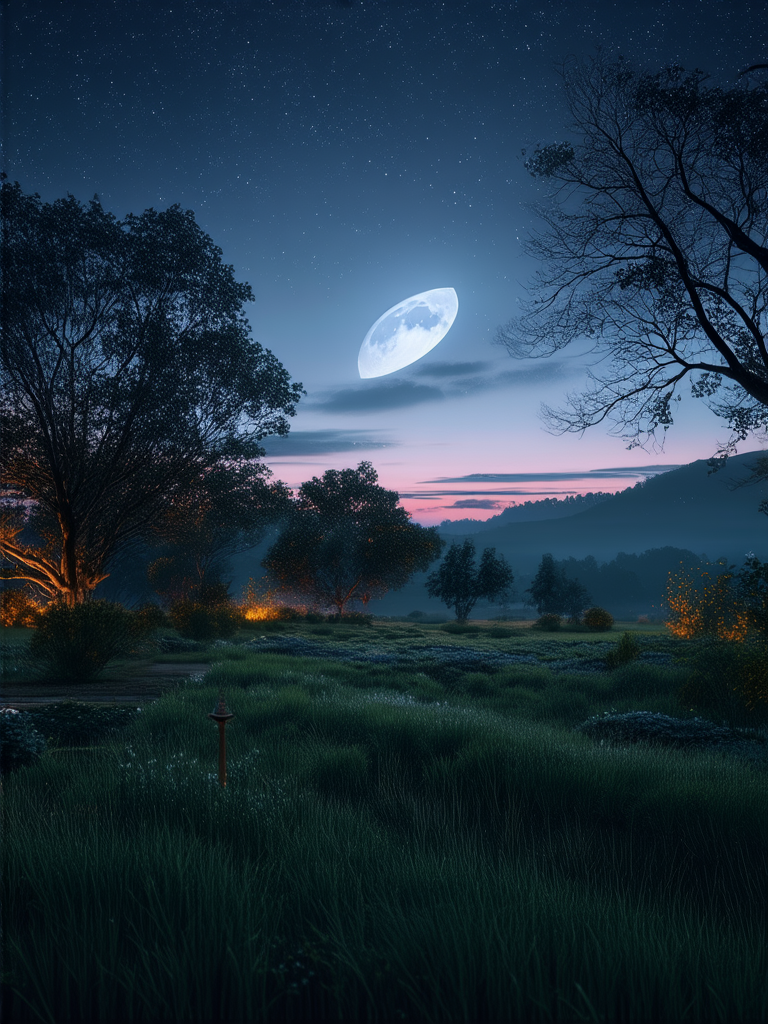 Nighttime landscape with a