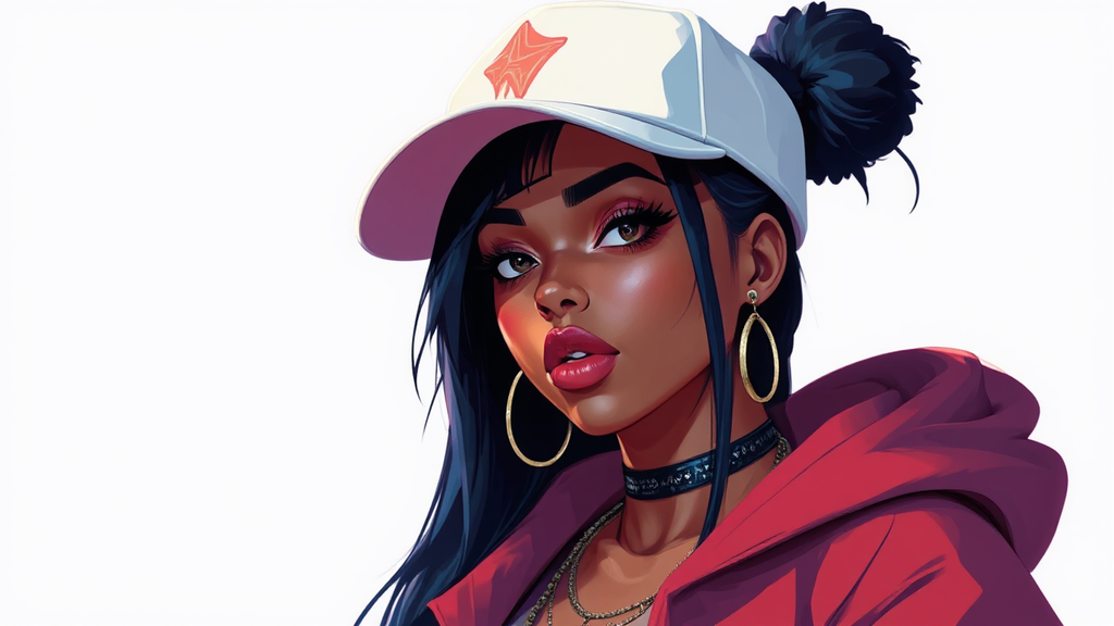 Female rapper in vector