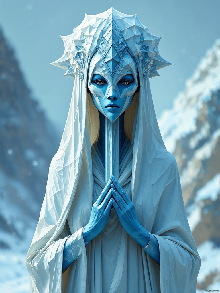 Lemurian priestess in icy