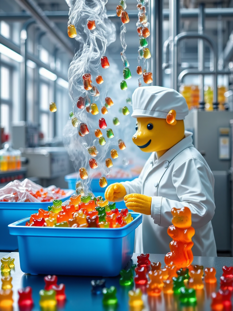 Gummy bears being mass