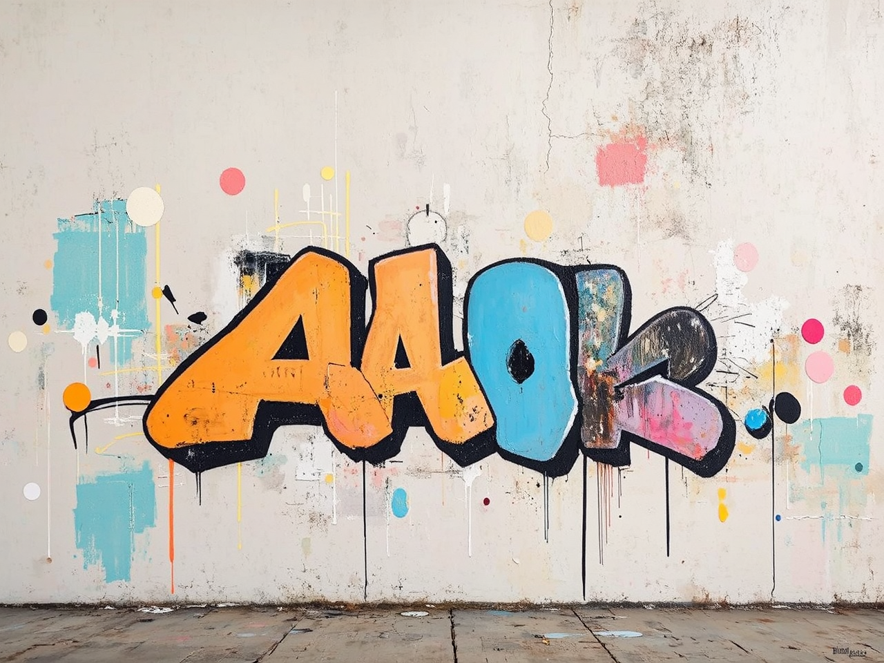 Flat pastel colored graffiti