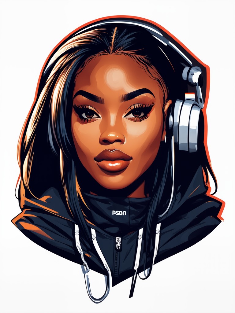 Female rapper in vector