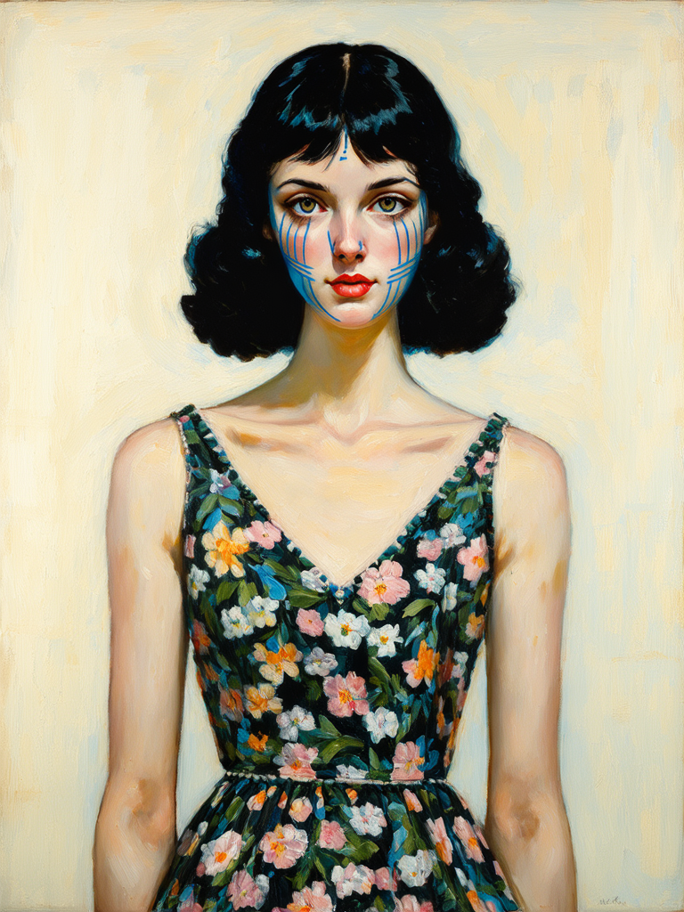 Young woman in floral
