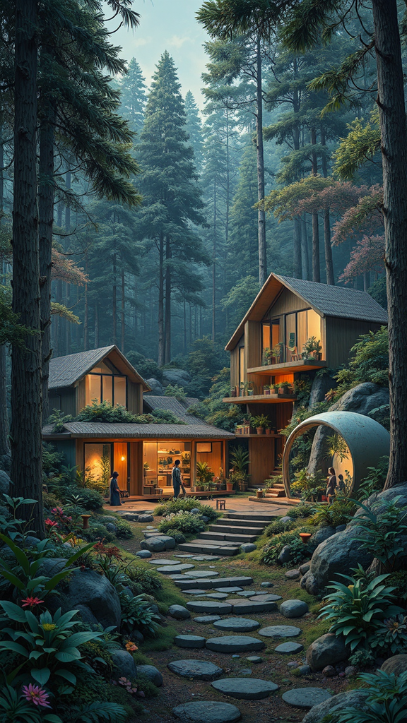 Artistic village amidst lush