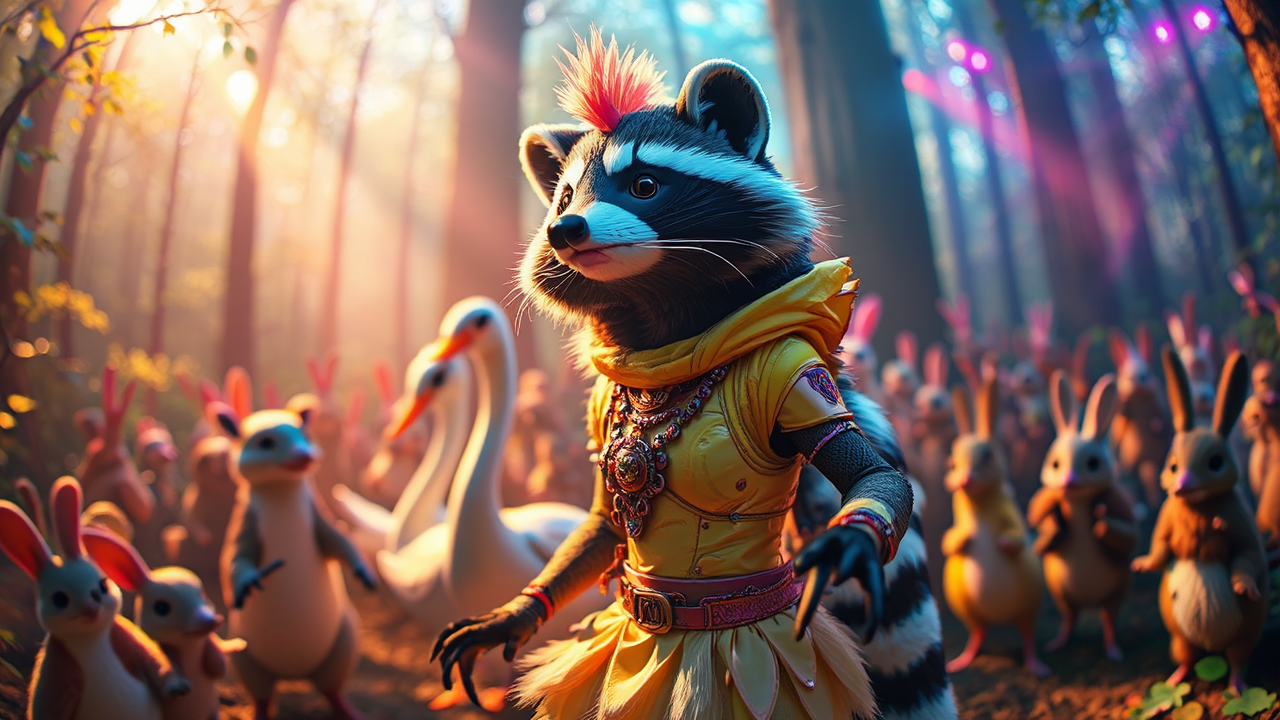 Animals dressed as a