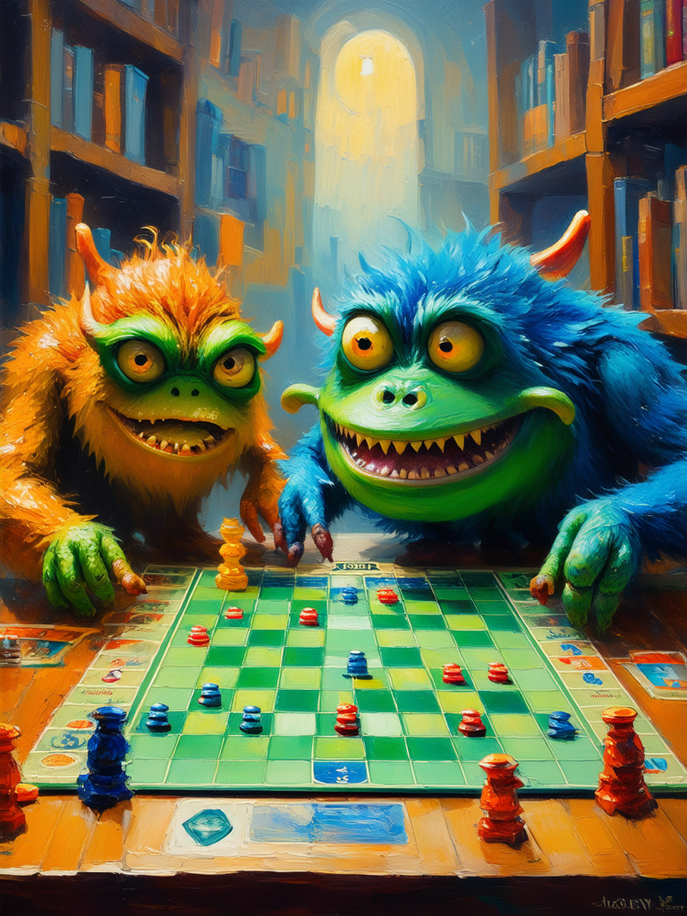 Monsters play colorful board