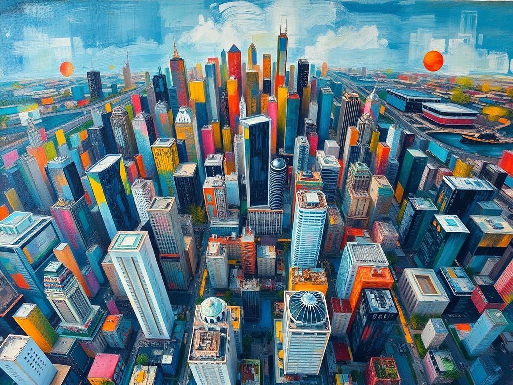 Cityscape in Vibrant Colors