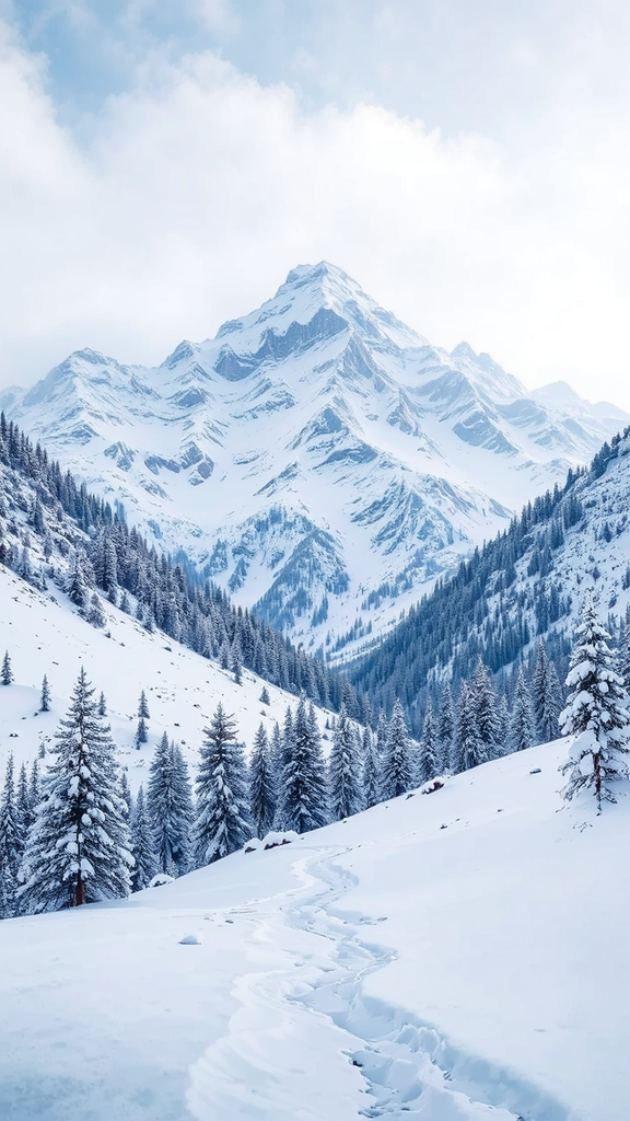 Mountain landscape with snow