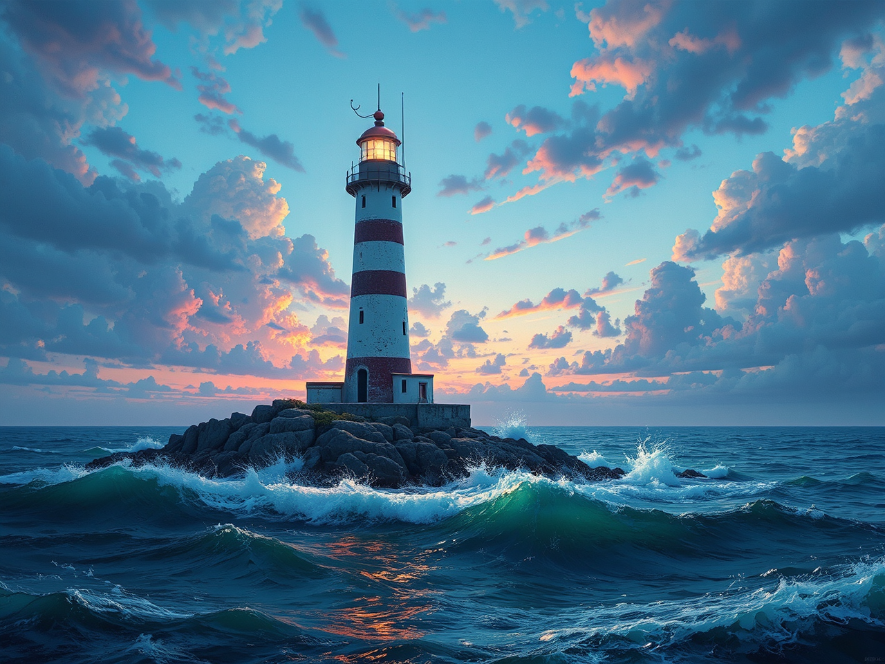 Lighthouse on a seaside