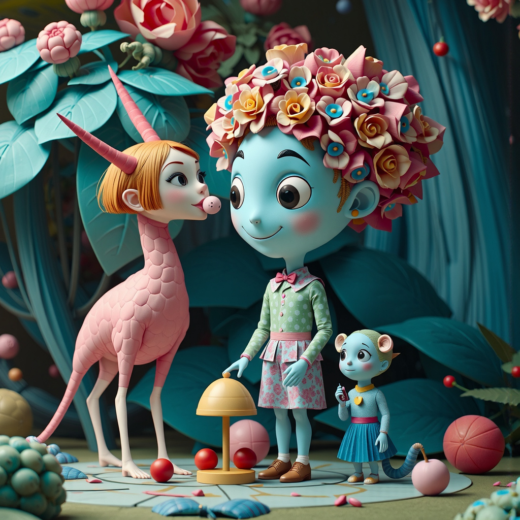 Low-poly fantasy creatures with