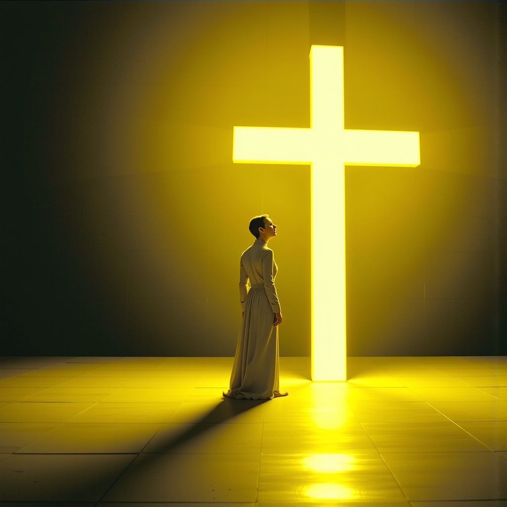 Glowing figure at illuminated