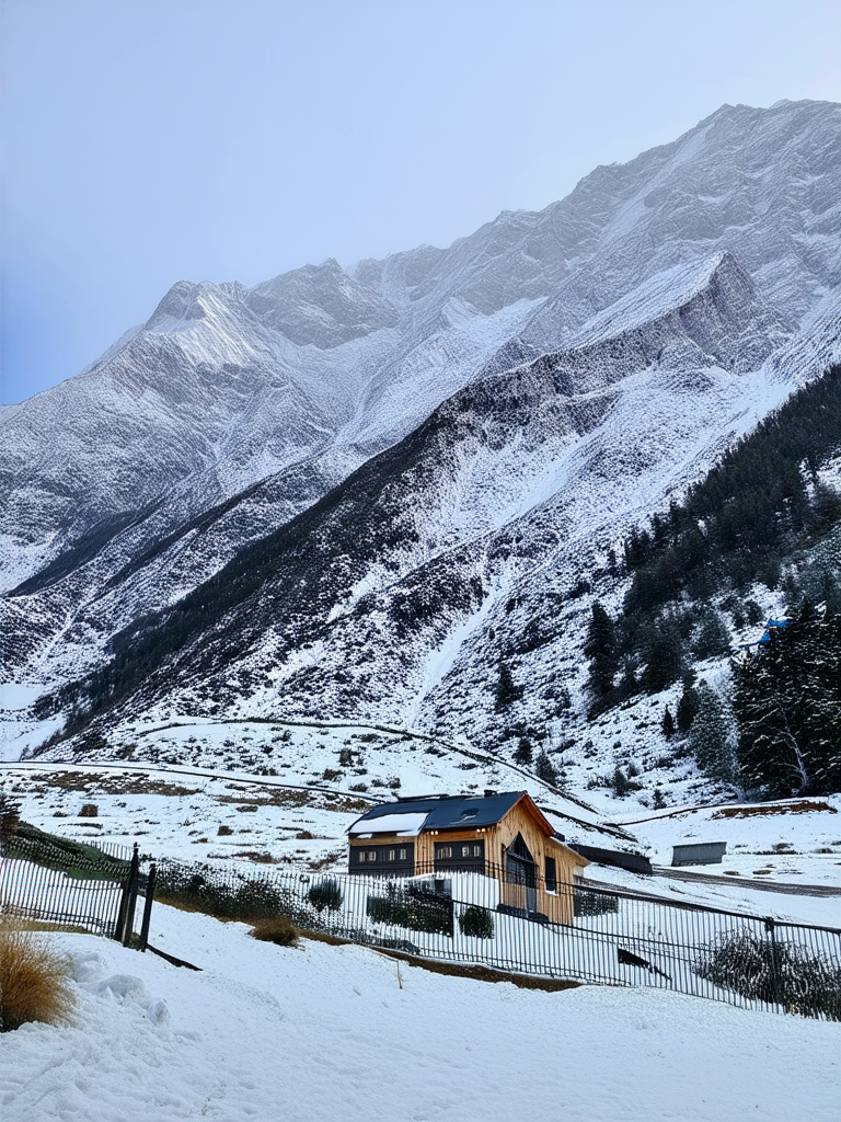 Mountain landscape with snow