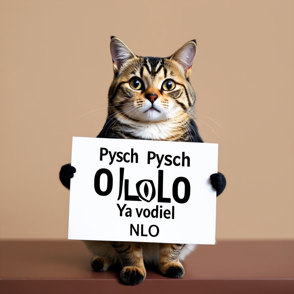 Cat holds protest sign