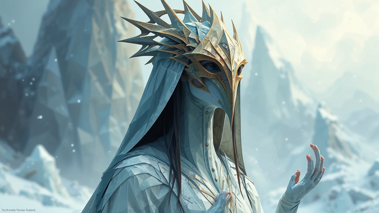 Priestess in winter snowy