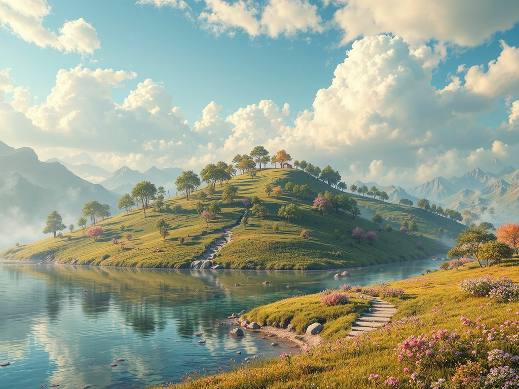 Dreamy, highly detailed landscape