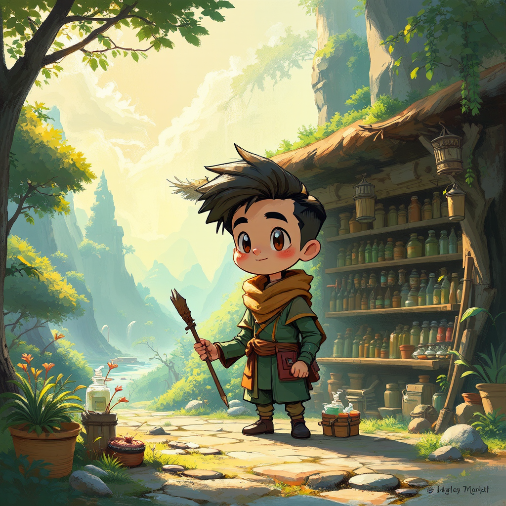 Fantasy store environment in