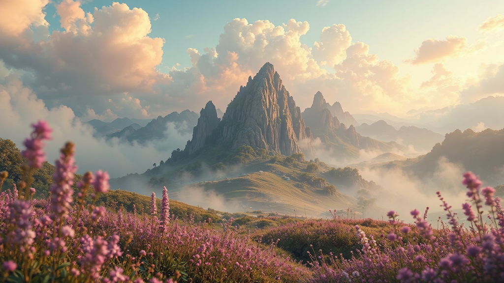 Dreamy landscape with herbaceous